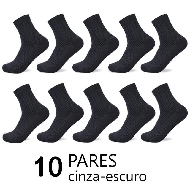 Meias de Fibra de Bambu - Combo com 10 pares