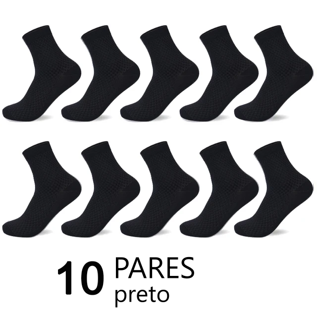 Meias de Fibra de Bambu - Combo com 10 pares