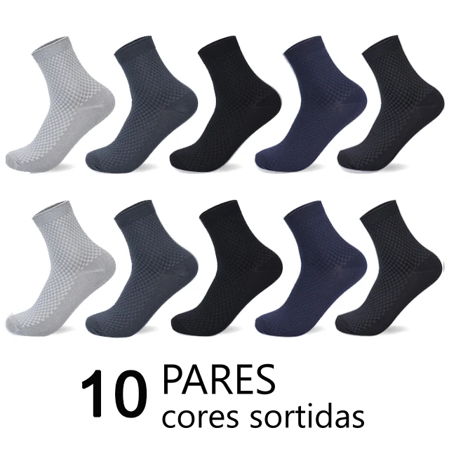 Meias de Fibra de Bambu - Combo com 10 pares