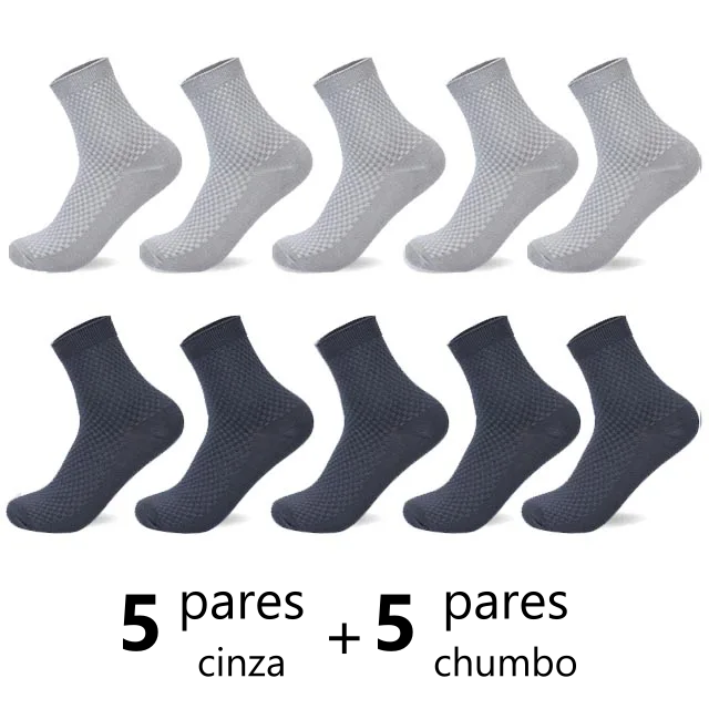 Meias de Fibra de Bambu - Combo com 10 pares