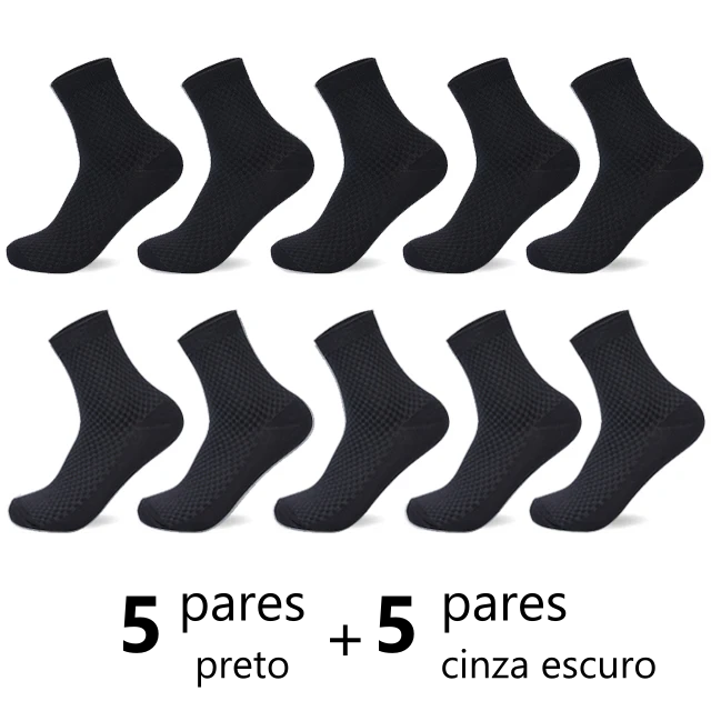 Meias de Fibra de Bambu - Combo com 10 pares