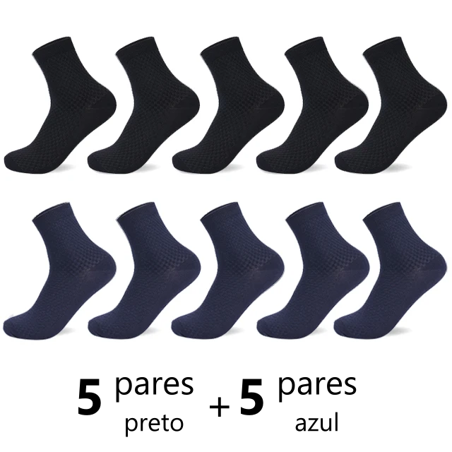 Meias de Fibra de Bambu - Combo com 10 pares