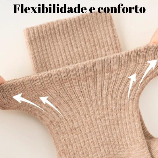 Meias de Algodão Penteado Cano Médio - 5 pares