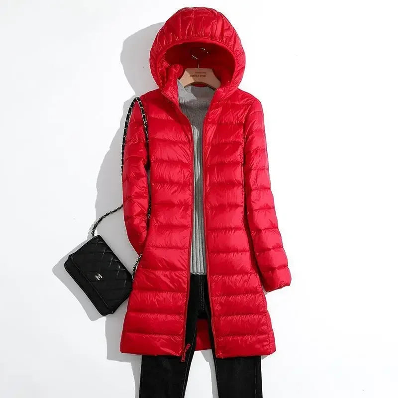 Casaco Puffer Longo com Capuz